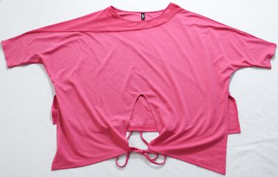 Stylewe Women's Short Sleeve Off Shoulder Tie Front Top AC2 Pink Size XL 
