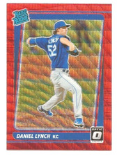 2021 Donruss Optic Royals Daniel Lynch Red Wave Prizm Rated Rookie Card #125. rookie card picture