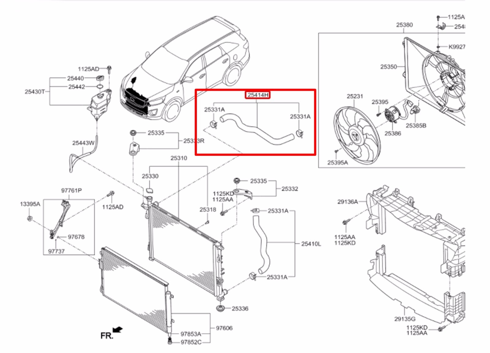 OEM 2.0LR 2.2LR Diesel Radiator Upper Hose ASSY KIA Sorento 2015