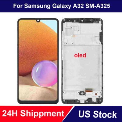 For Samsung Galaxy A32 SM-A325F 4G OLED LCD Display Touch Screen Digitizer Frame