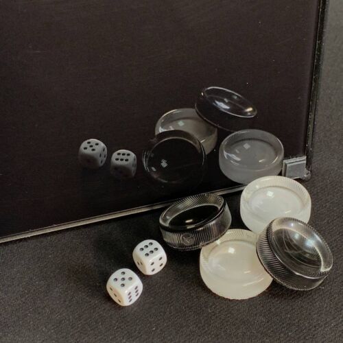 Glass Backgammon Classic Design Full Backgammon Board Chips Dice Nardy Set - Picture 4 of 8