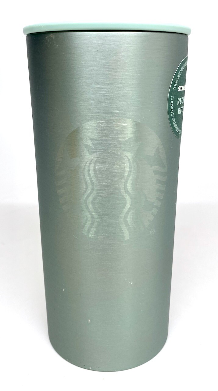 Starbucks 2021 Mint Green Siren Plastic Lid 12oz Stainless Steel Tumbler READ