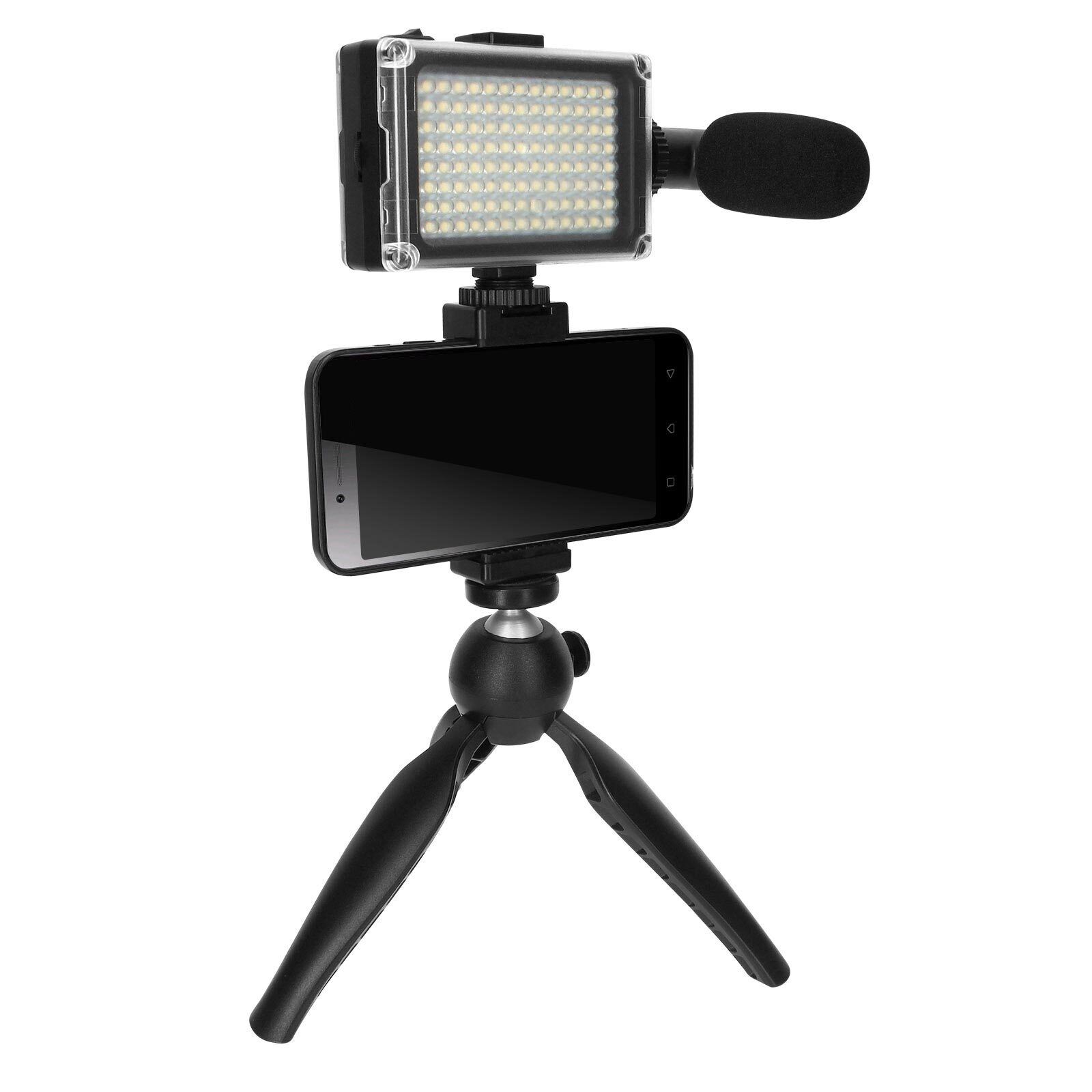 Vlog Pack with Foldable Tripod, Microphone, LED Projector Puluz