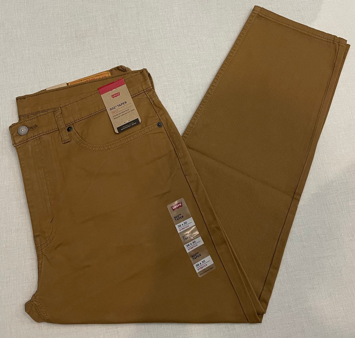 Mens Levis 502 Regular Taper Stretch Jeans Caraway (Brown) 32