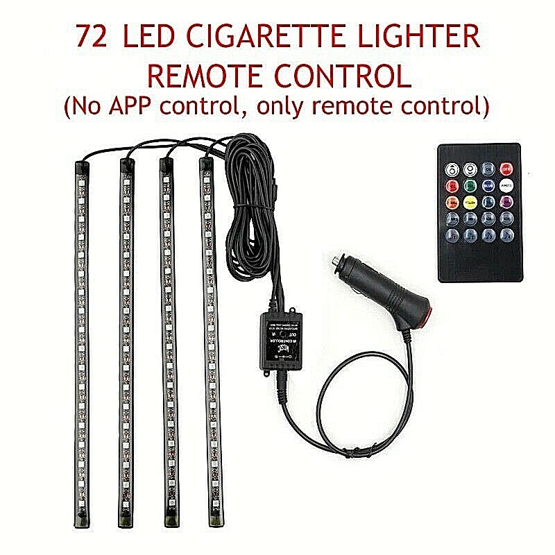 Lampe LED voiture 72 diodes avec télécommande et prise allume-cigare 12V