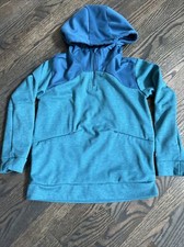 Boys Active Performance Hooded Sweatshirt All In Motion Teal Blue Size Medium