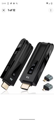 Wireless HDMI Transmitter and Receiver,Upgraded LED Display,4K Decode & 1080P Ou