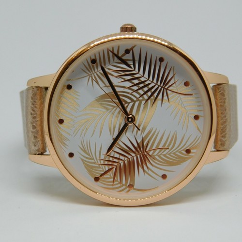 Bizou Gold Tone Case Quartz Analog Women's Watch New Battery