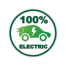 100% Percent EV Sticker Electric Car Window Vehicle Bumper Decal