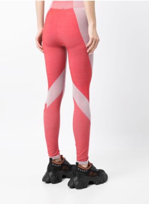 Y-3 SEAMLESS KNIT TIGHTS - RED Uk 10S RRP £140  D40 image 4