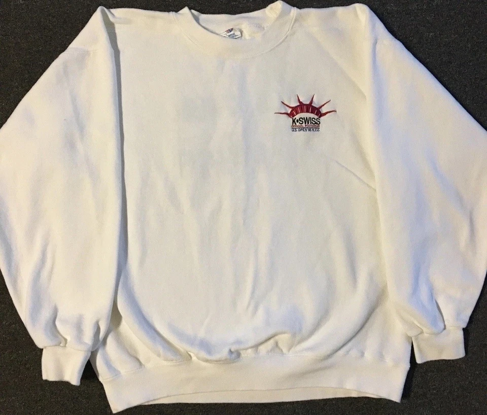 De Colección Años 90 K Swiss US Open Nueva York Calzado Oficial Promo Sudadera L Golf Foto 2 de 4