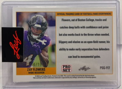 Zay Flowers 2023 Leaf Pro Set Metal Gold XRC #PSG-117 - BALTIMORE