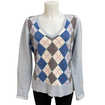 V Neck Argyle Print Jumper VINEYARD VINES WOMEN'S V-NECK 100 - Main Image