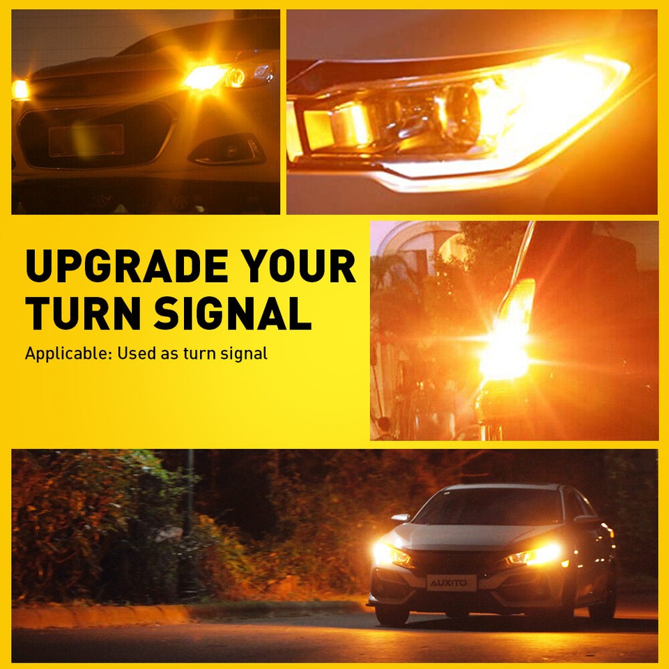 AUXITO Pair 7440 SMD Bright LED Turn Signal Parking Tail Stop Amber