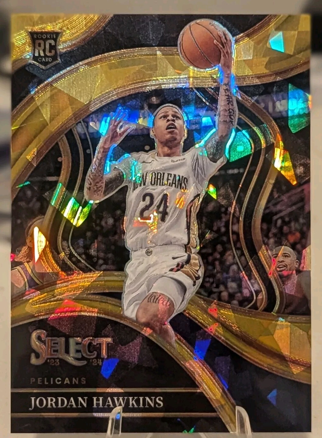 2023-24 Select Courtside Jordan Hawkins Gold Cracked Ice /10 RC Pelicans
