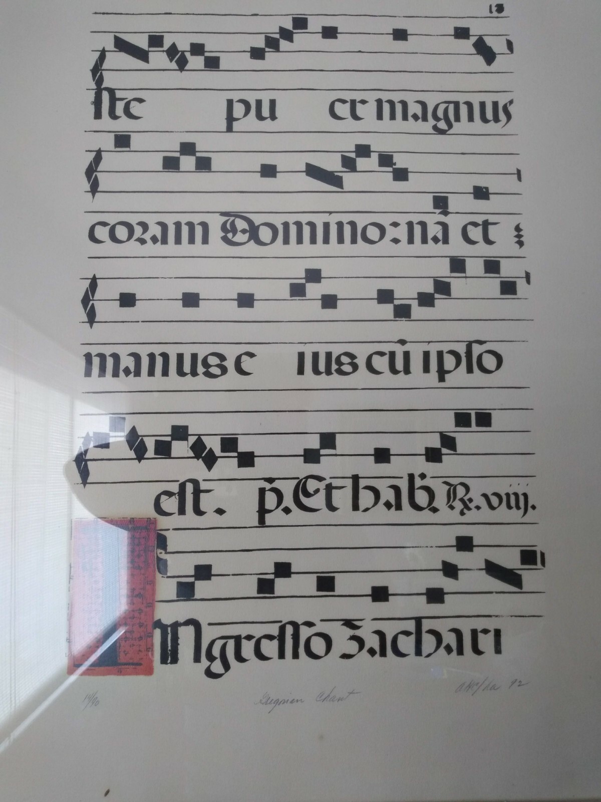 RARE! Vintage Framed Gregorian Chant Sheet Music Print LARGE | eBay