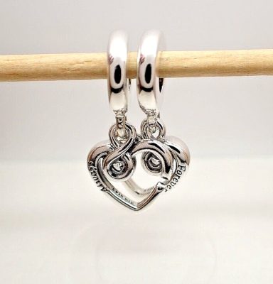 Authentic Pandora #793232C01 Forever & Always Splittable Dangle