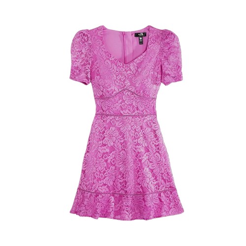 Venus Purple Lace Detail Sweater Dress Rhinestone Embellished Medium | eBay
