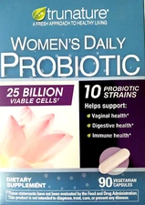 Trunature Women's Daily Probiotic (25 Billion Cells) 90 Caps  EXP 06/2026
