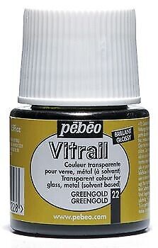Colore Vitrail Trasparente 45 Ml  022-Verde Oro | Pebeo - Photo 1/1