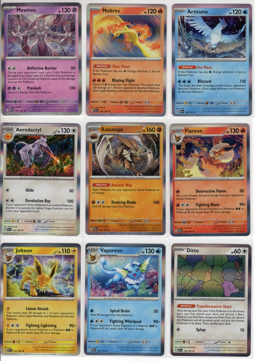 POKEMON 151 NEAR COMPLETE (MINUS 8) MASTER 145 CARDS (COMMON