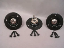 3 Jack Plates For Speaker Cab, Black 2" Round Metal With Screws And  1/4" Jacks