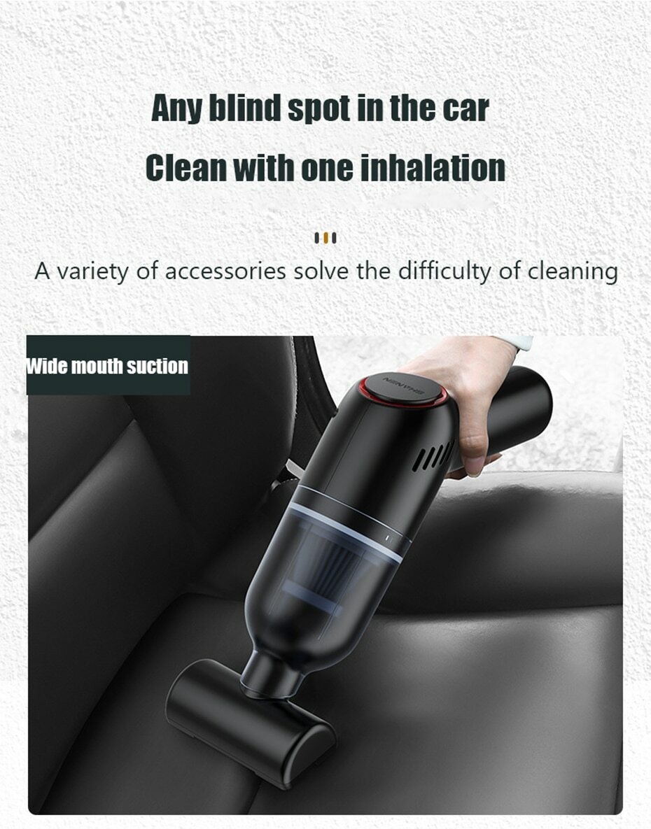 Mini aspirateur portable sans fil idéal pour nettoyer les sièges de voiture