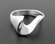 VS Vtg Sterling Silver Modernist Wave Abstract Chunky Flat Statement Ring 4g