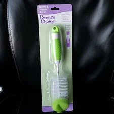 2-in-1 Bottle & Nipple Brush Parent's Choice Soft Durable Bristles Strong Sponge