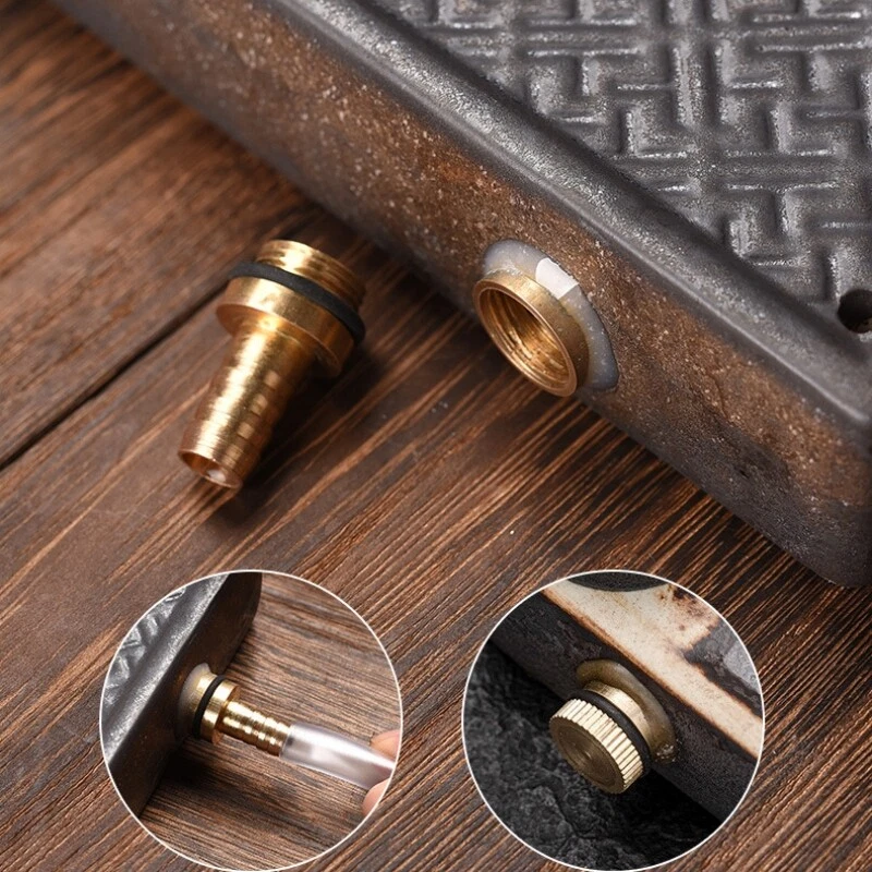 Square Tea Tray Ceramic Serving Tray Antique Style Water Draining Reservoir Tray - Image 3 of 4