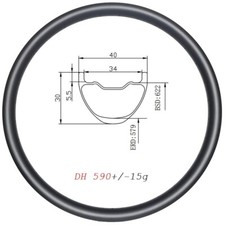 Cubierta de fibra de carbono para bicicleta de montaña 29er DH 40x30 mm 28H 32H 36H