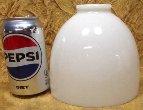 vintage lightweight white milk glass table top lamp shade-6" fitter-cut both end