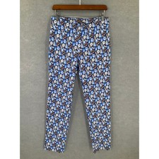 J.McLaughlin Floral Print Pants Womens Size 12 Straight Leg Blue Brown Stretchy