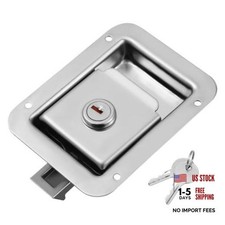 Heavy Duty Flush Mount RV Door Lock - Stainless Steel Paddle Latch