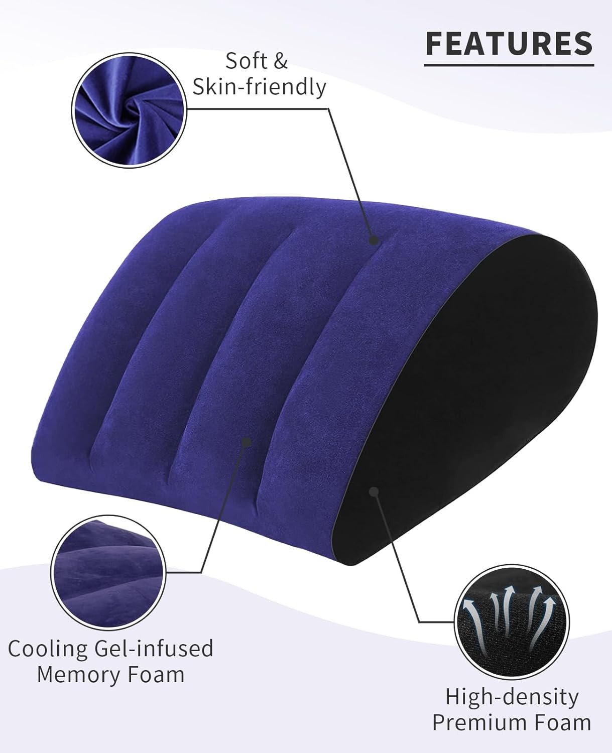 Portable Wedge Pillow Inflatable Cushion - Body Positioners for Legs and Blue 