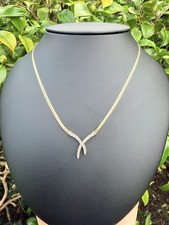 9K Gold 0.50ct Natural Round Cut Diamond Crossover Style Necklace Certified