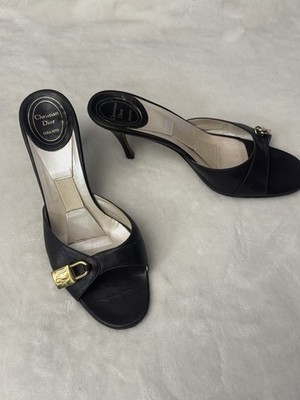 靴 Chirstian Dior John Galliano Mule EUR38 Vintage Christian Dior by John Galliano era Black mules With Lock