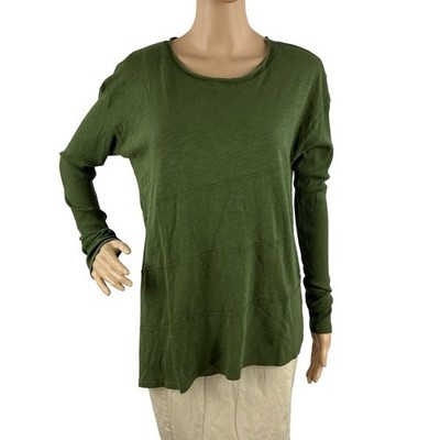 Amadi Asymmetrical Tunic Top Olive Green Size S Lagenlook