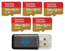 SanDisk 128GB MicroSD Extreme Memory Card 5 Pack Memory Card for DJI FPV Dr...