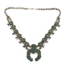Southwest Sterling Turquoise Petit point Squash Blossom Jewelry Set of 3 S5634-2 — photo 2