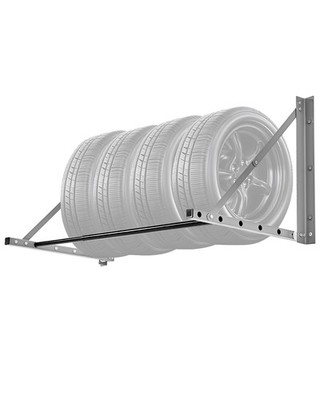 Uimoso Wall Mounted Folding Tire Rack 32''- 48''Adjustable Storage Rack for Garage