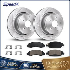 Rear Drilled Slotted Rotors Brake Pads Kit For Cadillacsrx2010 - 2016 Rear Drilled Slotted Rotors Brake Pads Kit For Cadillacsrx2010 - 2016