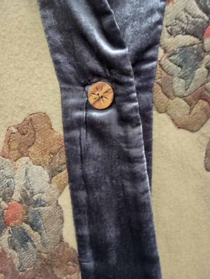 Soft Surroundings BOHO Jacket Womens Large Beige Floral Wool Blend Velvet Trim - Image 2 of 4