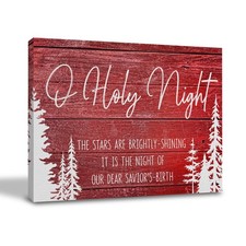 Red Christmas Canvas Wall Art 11x14 Inch - Holiday Decor for Home and Bedroom