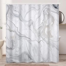Marble Shower Curtain with Hooks 71x74 Inch
