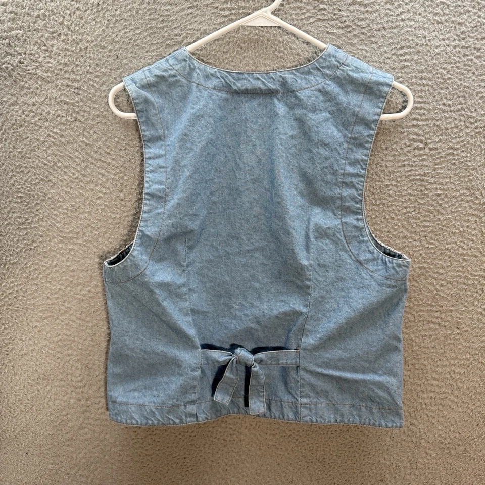 Chaleco On The Verge vintage para mujer tapiz de mezclilla mediano abuela cabaña años 90 Foto 2 de 4