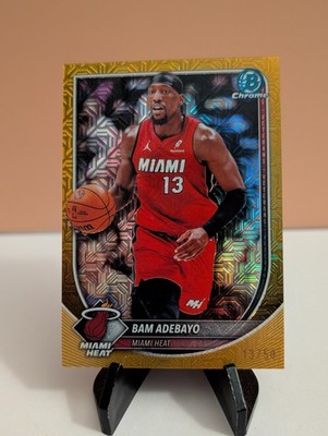 2025 Bowman Chrome Basketball Bam Adebayo Gold Mojo Refractor 13/50 Jersey Match
