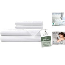 Elegant White 4-Piece Queen Sheet Set - Cooling Moisture-Wicking Performance
