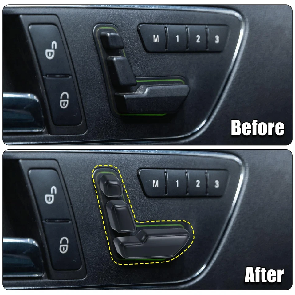 6pcs Black Door Seat Adjust Button Switch Cover fit for Mercedes Benz B180 B250 - Image 2 of 4