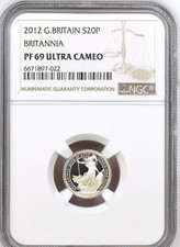 2012 Britannia Silver Proof 20p NGC PR69 Ultra Cameo Britain